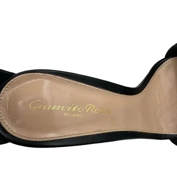 Gianvito Rossi Bijoux Crystal Puffy Nappa Black 105mm Sandals Size 8.5 - Picture 10 of 13